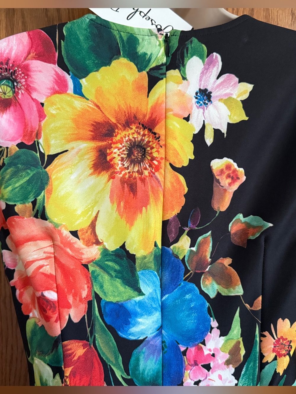 Joseph Ribkoff Tropical Floral Print Dress Cap Sleeves #181710 Women's Size 10 - Picture 7 of 13